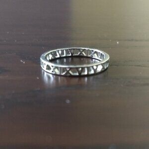Hollow Roman Numeral Ring XIX VIV Ring Slim Band Minimalist Size 6.5 Modern